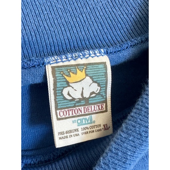 Cotton Deluxe Men’s XL Blue Long Sleeve Turtle Neck - Picture 3 of 4